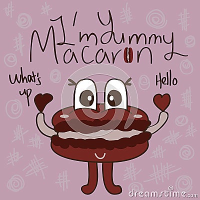 Macaron mascot cute Vector Illustration