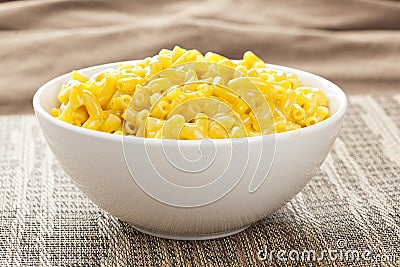 Macaroni and Cheese in a bowl Stock Photo