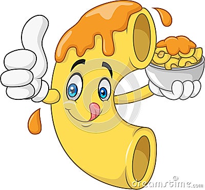 Macaroni and Cheese Cartoon Character Vector Illustration