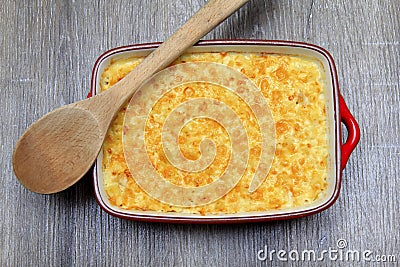 Macaroni with cheese, chicken Stock Photo