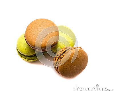 Macarons isolated colorful french biscuits Stock Photo