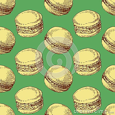 Macarons seamless pattern Vector Illustration