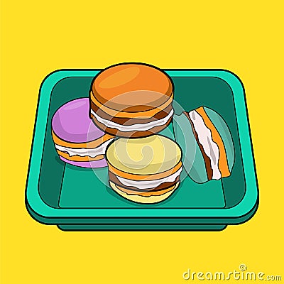 Macaroon with variant color illustration Vector Illustration