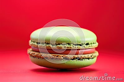 Macaroon cookie closeup. Ai generative Stock Photo