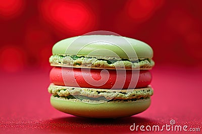 Macaroon cookie closeup. Ai generative Stock Photo