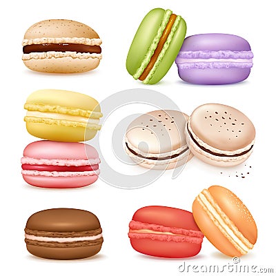 Macaroon Goods Set Vector Illustration