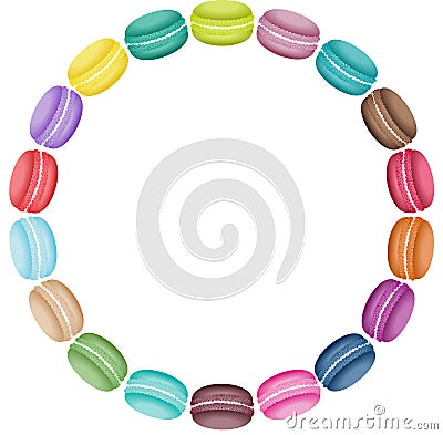 Macaroon label in round shape Vector Illustration