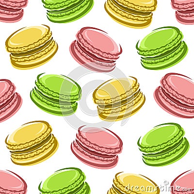 Macaroon pattern background set. Collection icon macaroon. Vector Cartoon Illustration