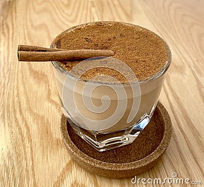 Macau Cafe Macao Latte Lunch Raw Organic Plant Cinnamon Branch Coffee Vegan Shop Hot Latte Dairy Milk Drink Beverage Stock Photo