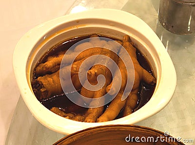 Macau Cantonese Cuisine Chicken Feet Steamed Dish Soy Sauce Snack Dish Dim Sum Restaurant Chinese Food Stock Photo