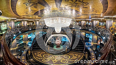 Macau, China - May 05 2018 : Architecture modern luxury grand interior on lobby hall Editorial Stock Photo