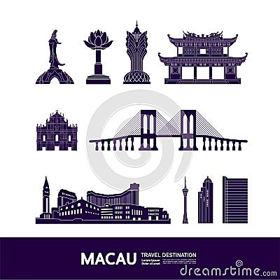 Macau travel destination vector illustration Vector Illustration