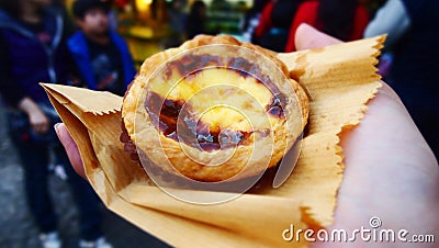 Macau Egg tart portugese food Stock Photo