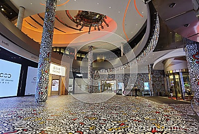 Macau Entertainment Art Macao Mr Doodle Graffiti Street Arts City of Dreams Casino Lobby Entrance Illustration Sticker Wallpaper Editorial Stock Photo