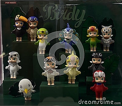 Macau Galaxy Hotel PopMart Pop Up Toy Store Molly Mania Dolls Figures Models Miniature Collectible Girl Character Sculpture Toys Editorial Stock Photo