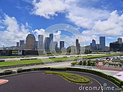 Macau horse racing track and field Stock Photo