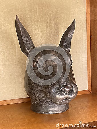 Macau Lisboa Hotel Stanley Ho Bronze Zodiac Animal Rabbit Head Antique Art Collection Old Summer Palace Yuanmingyuan Beijing Editorial Stock Photo