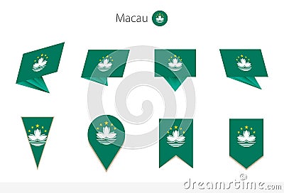 Macau national flag collection, eight versions of Macau vector flags Vector Illustration