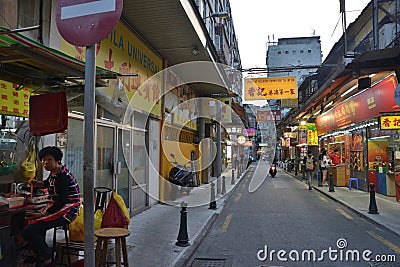 Macau shops street view Editorial Stock Photo