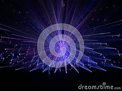 Macau Teamlab Theatre Stage Lighting Colorful Laser Show 3D Mapping Entertainment Projection Light Rays Patterns Geometry Editorial Stock Photo
