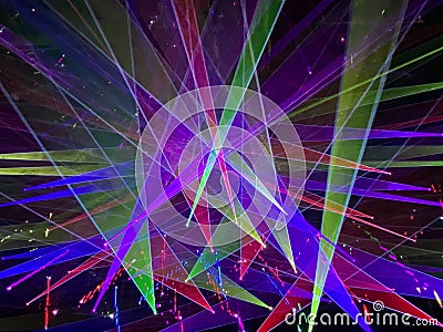 Macau Teamlab Theatre Stage Lighting Colorful Laser Show 3D Mapping Entertainment Projection Light Rays Patterns Geometry Editorial Stock Photo