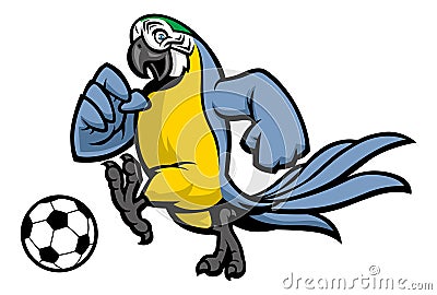 Macaw bird soccer mascot Vector Illustration