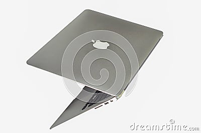 Macbook Air is isolated in white Editorial Stock Photo