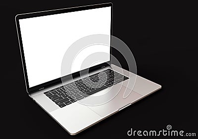 MacBook Pro silver similar laptop computer, front view Stock Photo