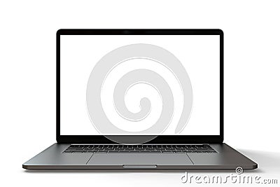 MacBook Pro space grey similar laptop computer, front view Stock Photo