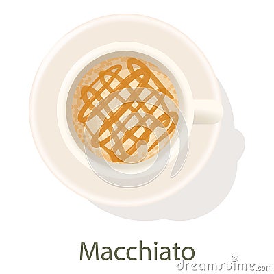 Macchiato icon, cartoon style Vector Illustration