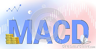 MACD Moving Average Convergence Divergence indicator technical analysis Vector Illustration
