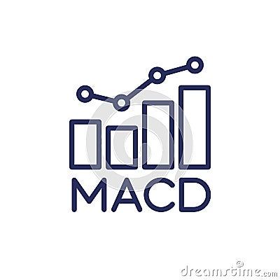 MACD trading indicator line icon, vector Vector Illustration