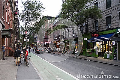 MacDougal street in Greenwich Village in New York City Editorial Stock Photo