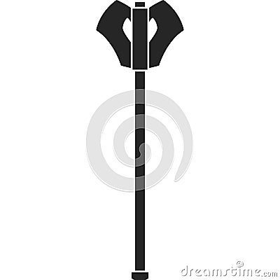 Mace vector icon.Black vector icon isolated on white background mace. Vector Illustration