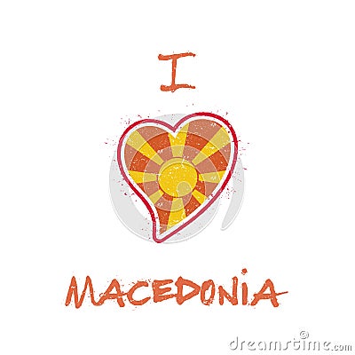 Macedonian flag patriotic t-shirt design. Vector Illustration