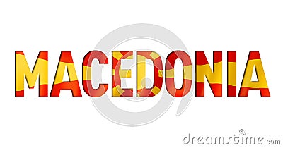 Macedonian flag text font Stock Photo