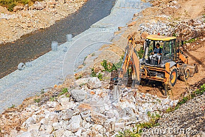 Machine for crushing stone Editorial Stock Photo