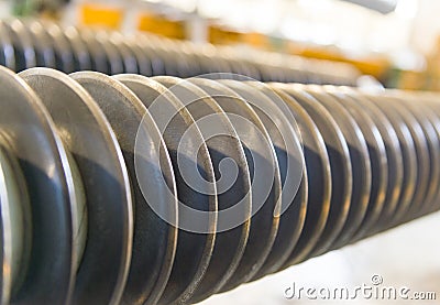 Machine for cutting steel coils Stock Photo