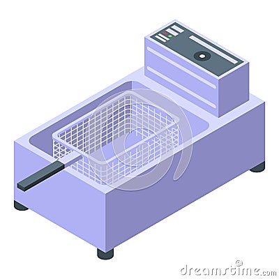 Machine deep fryer icon, isometric style Vector Illustration