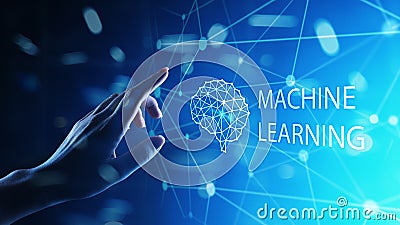 Machine Deep learning algorithms and AI Artificial intelligence. Internet and technology concept on virtual screen. Stock Photo