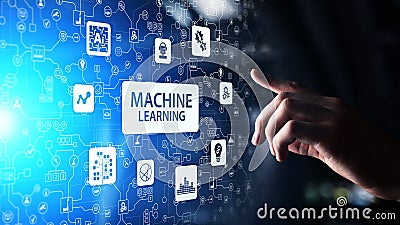 Machine Deep learning algorithms, Artificial intelligence AI , Automation and modern technology in business as concept. Stock Photo