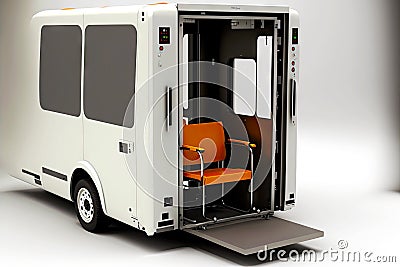 machine door stand for patient wheelchair van Stock Photo