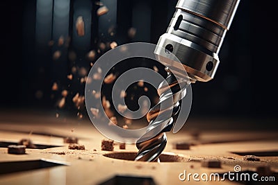 Machine drilling industrial mill tool metal work equipment steel workshop Stock Photo