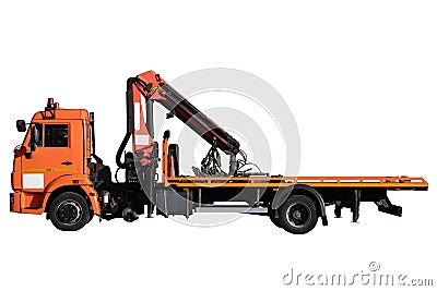 Machine for the evacuation, transport from the city streets on a white isolated background Stock Photo