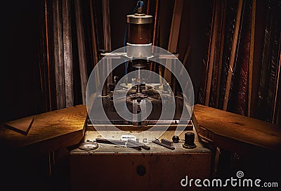 Machine for Framing Pictures Stock Photo
