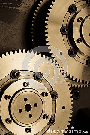 Machine gears background Stock Photo