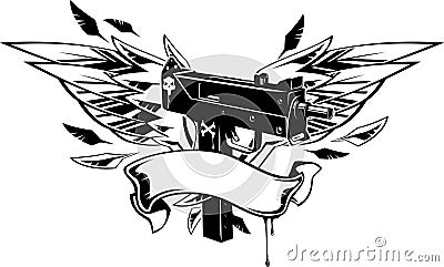 Machine gun Vector Illustration