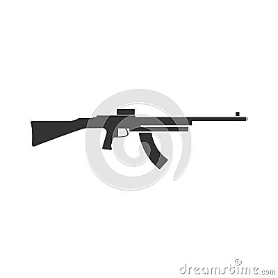 Machine gun icon flat Vector Illustration