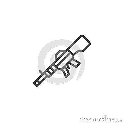 Machine gun line icon Vector Illustration