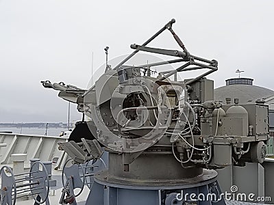 Machine gun of Patrol boat and minesweeper P 421 Suurop Editorial Stock Photo